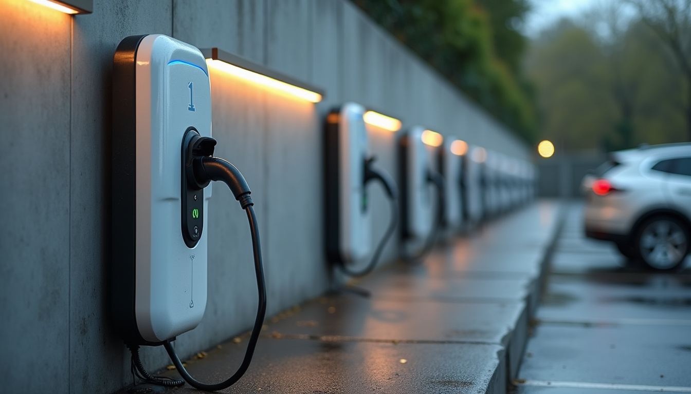 Installation de plusieurs bornes électriques sur un parking d'entreprise ou de copropriété