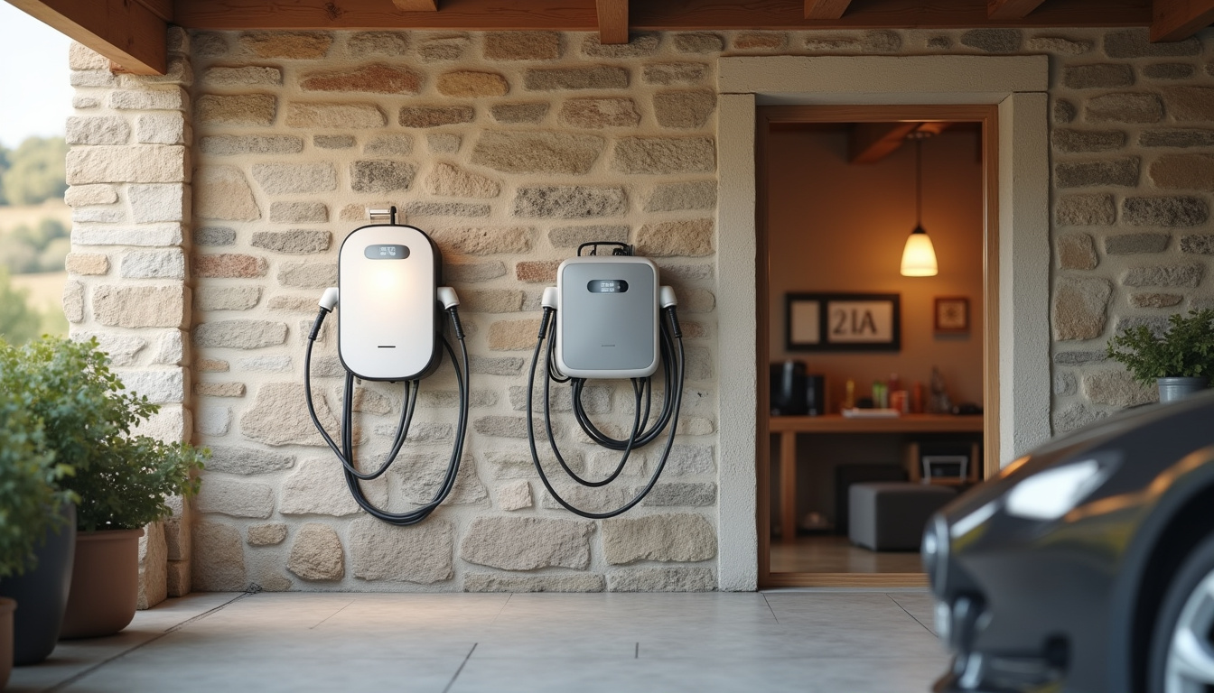 Installation d'une borne de recharge à l'intérieur d'un garage à Saint-Pair-sur-Mer