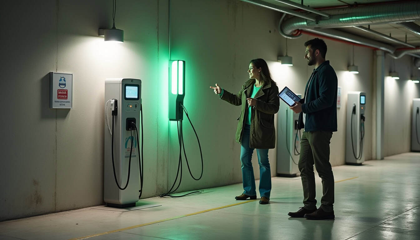 Installation d'une borne de recharge collective dans un parking de copropriété à Banassac-Canilhac