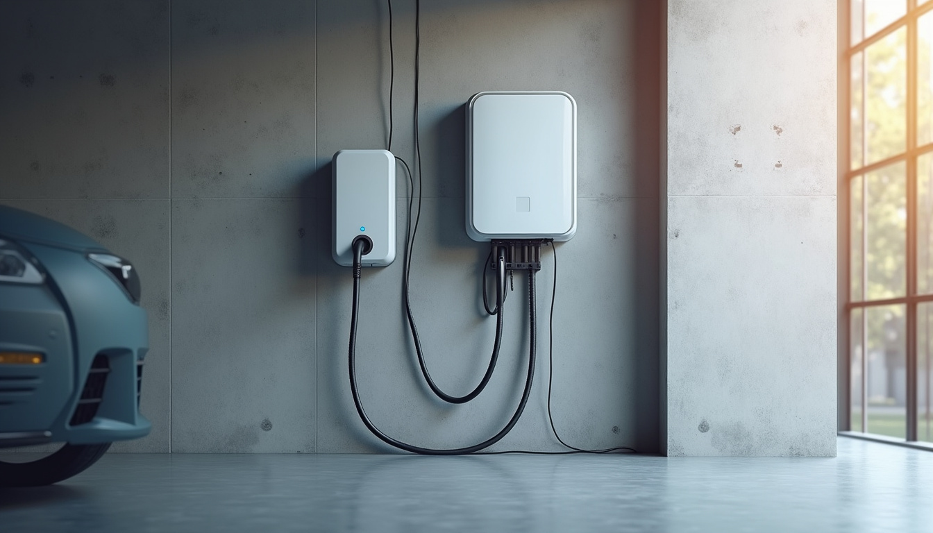 Installation d'une borne de recharge dans un garage à Domloup, câblage sécurisé et boîtier mural