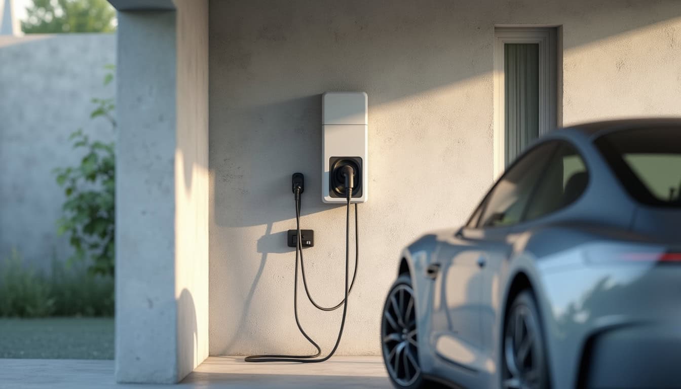 Installation d'une borne de recharge dans un garage de maison à Caden