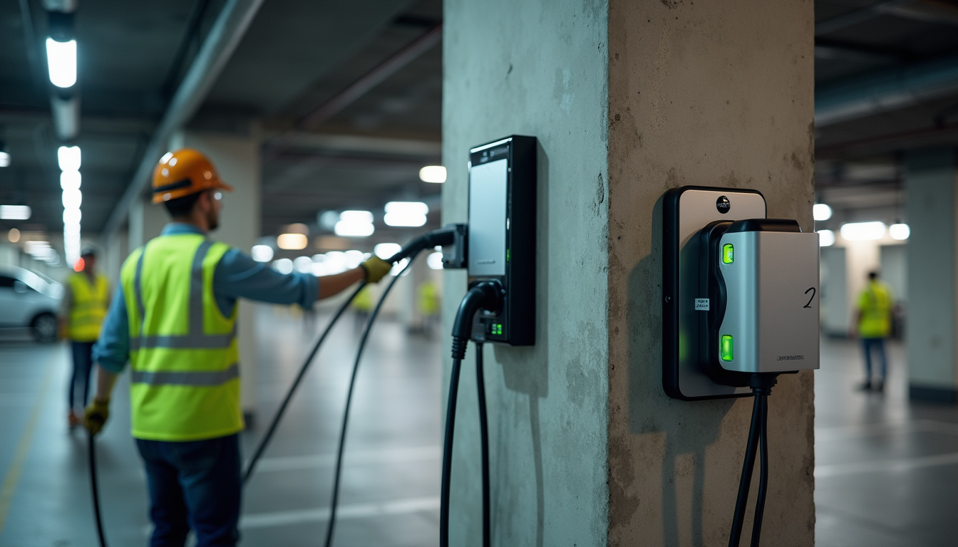Installation d'une borne de recharge dans un parking collectif à Les Bois d'Anjou