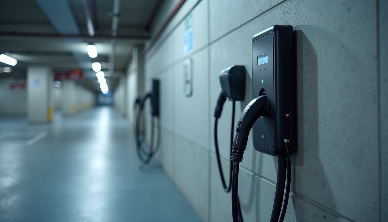 Installation d'une borne de recharge dans un parking de copropriété à Condé-sur-Sarthe, avec câblage en gaine rigide