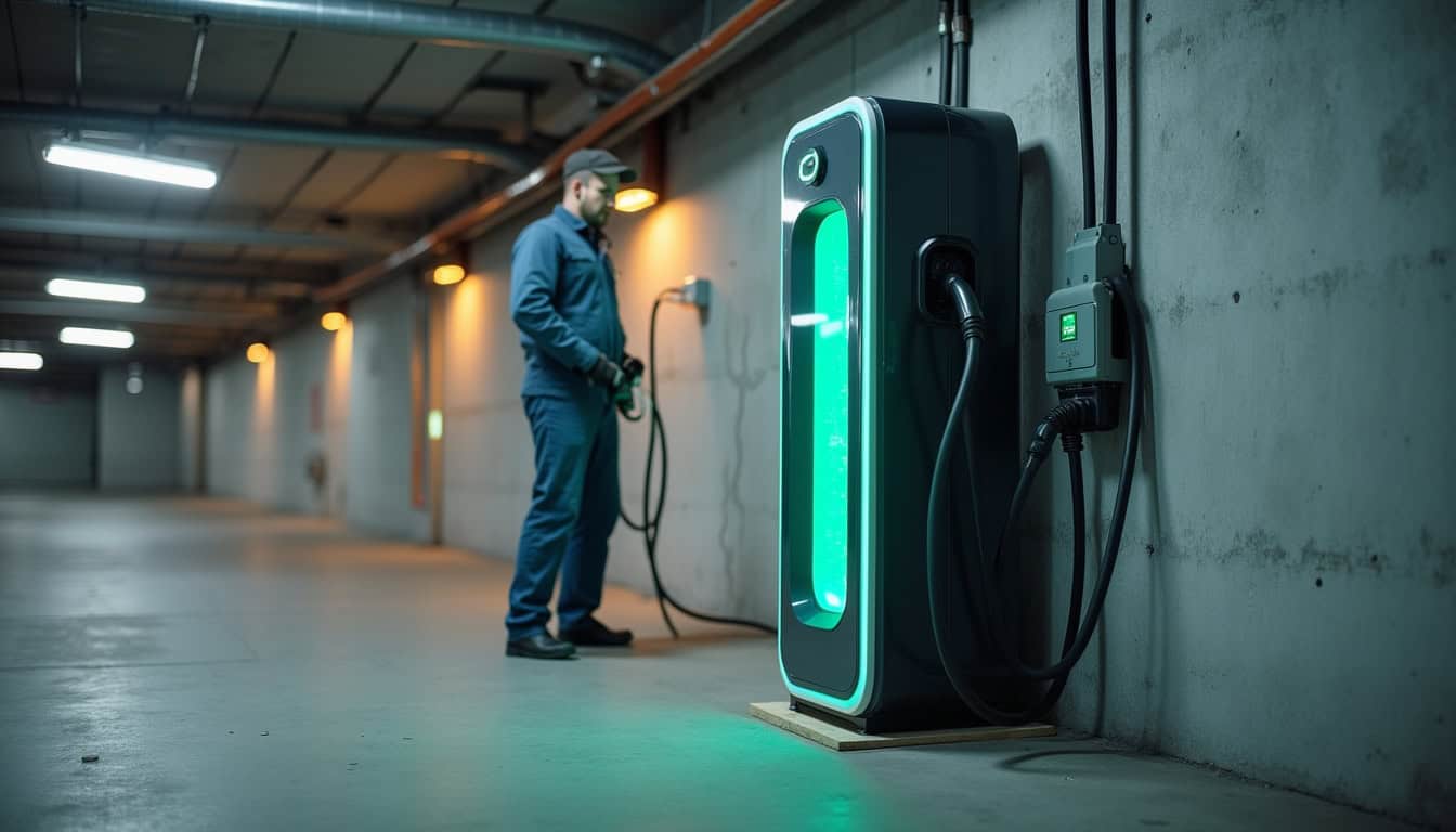 Installation d'une borne de recharge dans un parking de copropriété à Courtenay