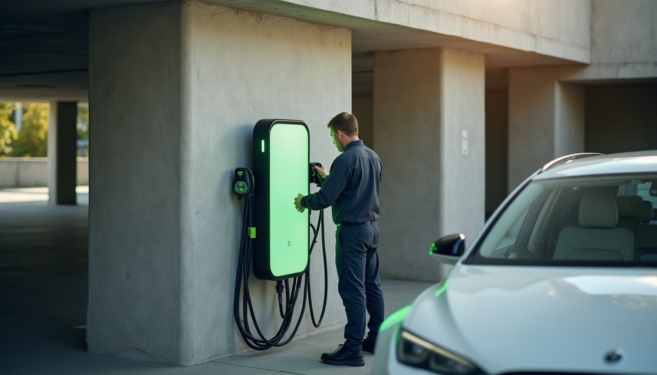 Installation d'une borne de recharge dans un parking de copropriété à Levens