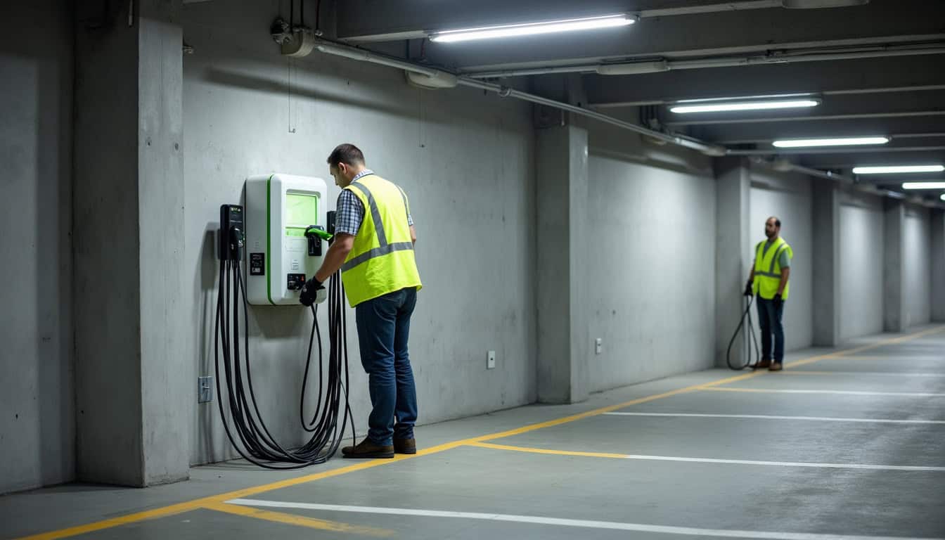 Installation d'une borne de recharge dans un parking de copropriété à Raon-aux-Bois