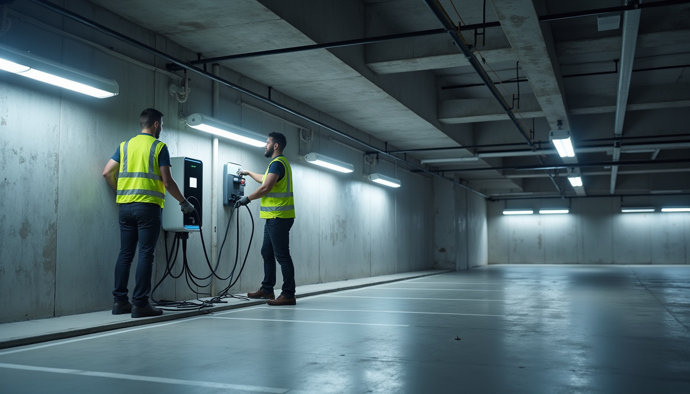 Installation d'une borne de recharge dans un parking de copropriété à Saint-Georges-des-Coteaux