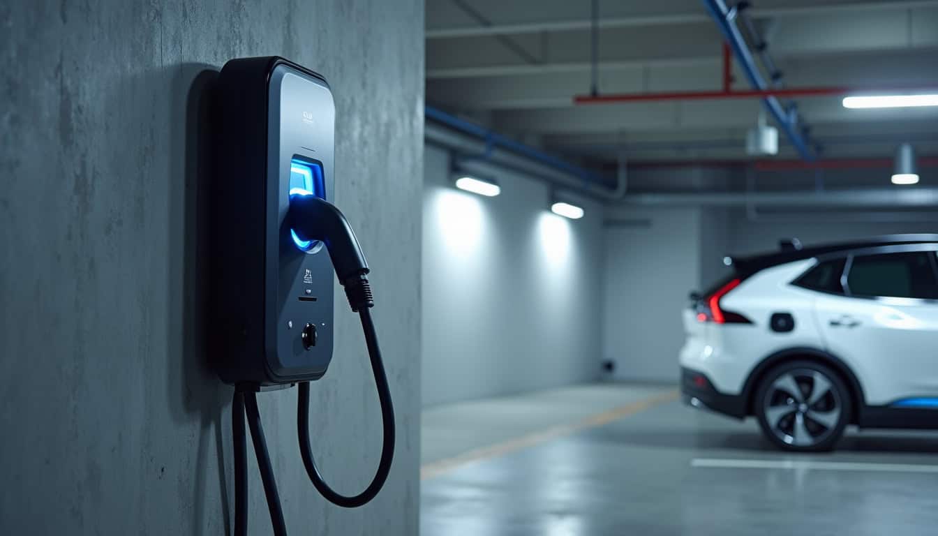 Installation d'une borne de recharge dans un parking de copropriété à Thil