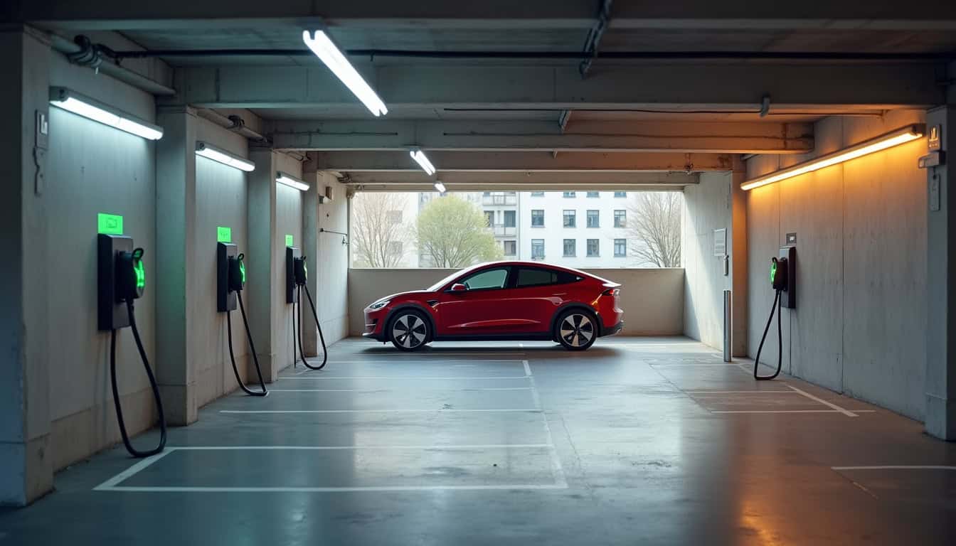 Installation d'une borne de recharge dans un parking de copropriété en Île-de-France