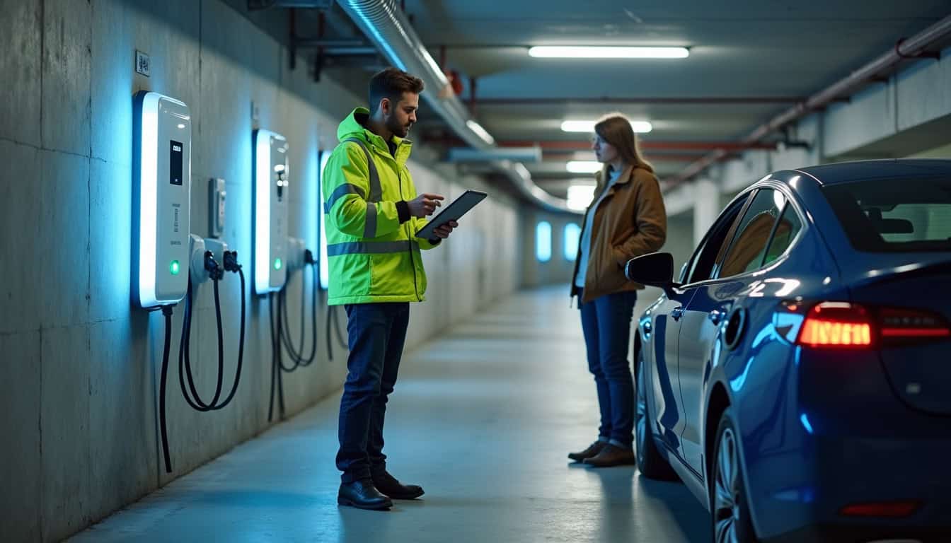 Installation d'une borne de recharge dans un parking de copropriété