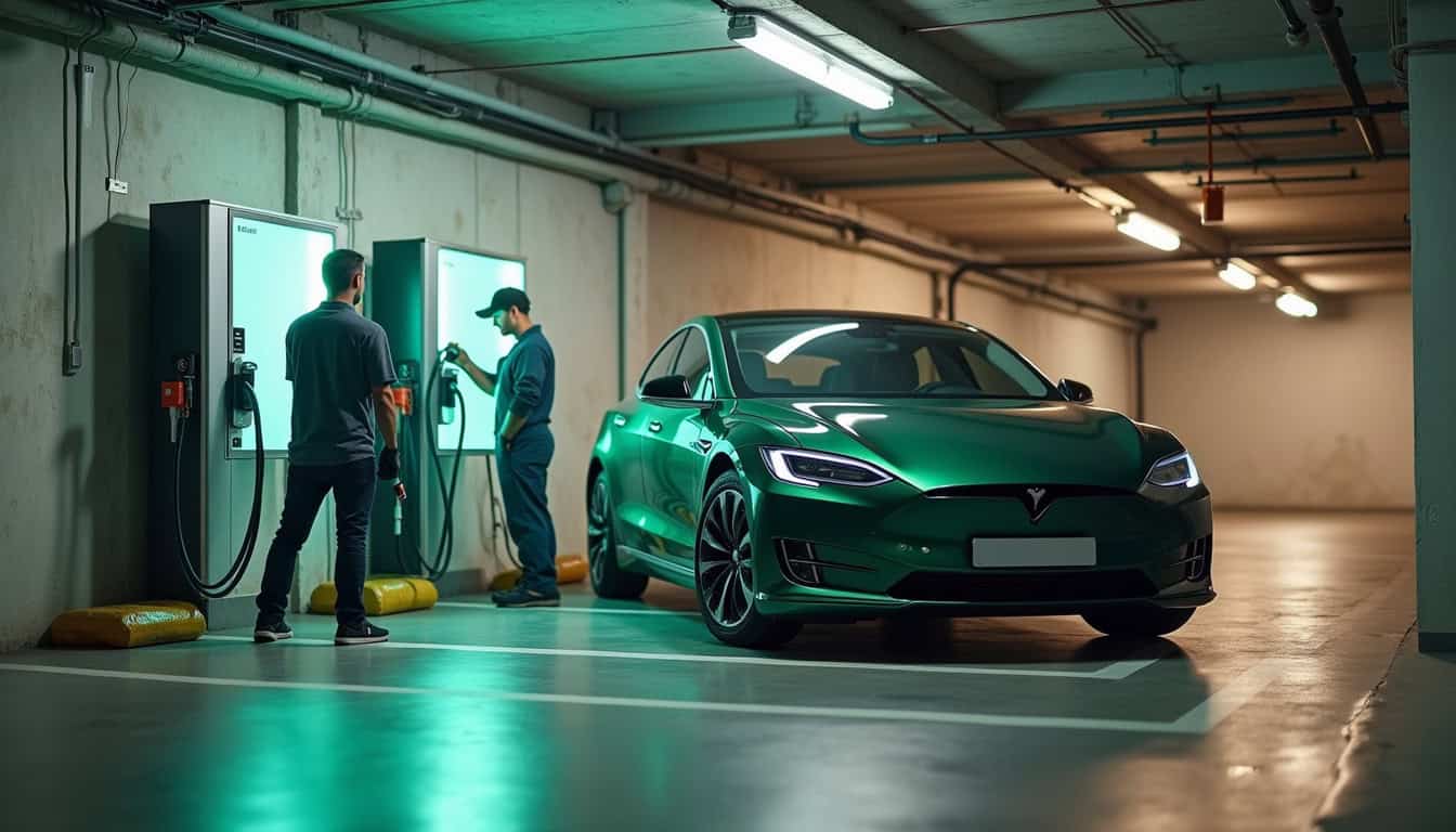 Installation d'une borne de recharge dans un parking de copropriété