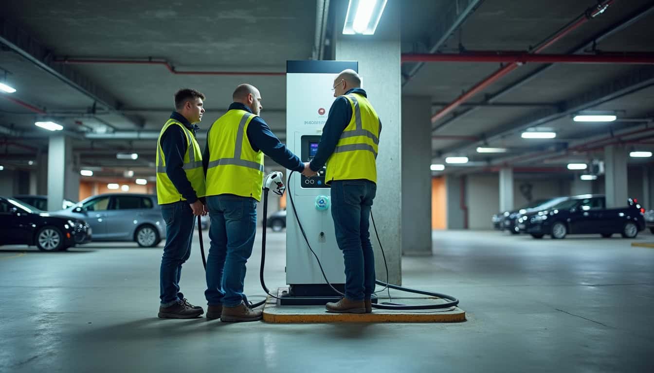 Installation d'une borne de recharge dans un parking d'immeuble à Gerbéviller