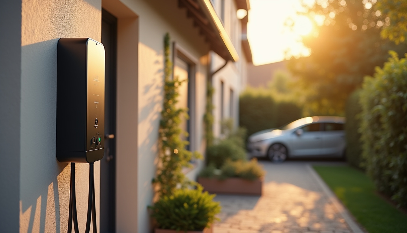 Installation d'une borne de recharge électrique à l'extérieur d'une habitation à Belleneuve