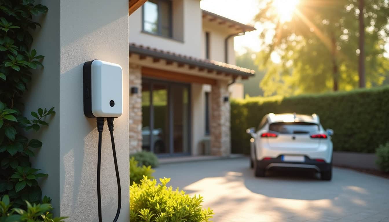 Installation d'une borne de recharge électrique à l'extérieur d'une maison à Floirac