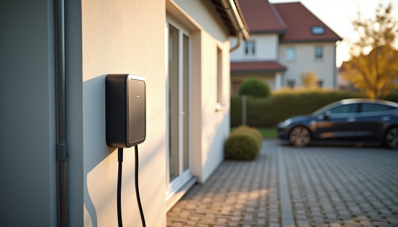 Installation d'une borne de recharge électrique à l'extérieur d'une maison à Le Plessis-Brion
