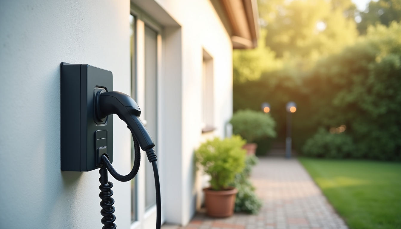 Installation d'une borne de recharge électrique à l'extérieur d'une maison à Marboz