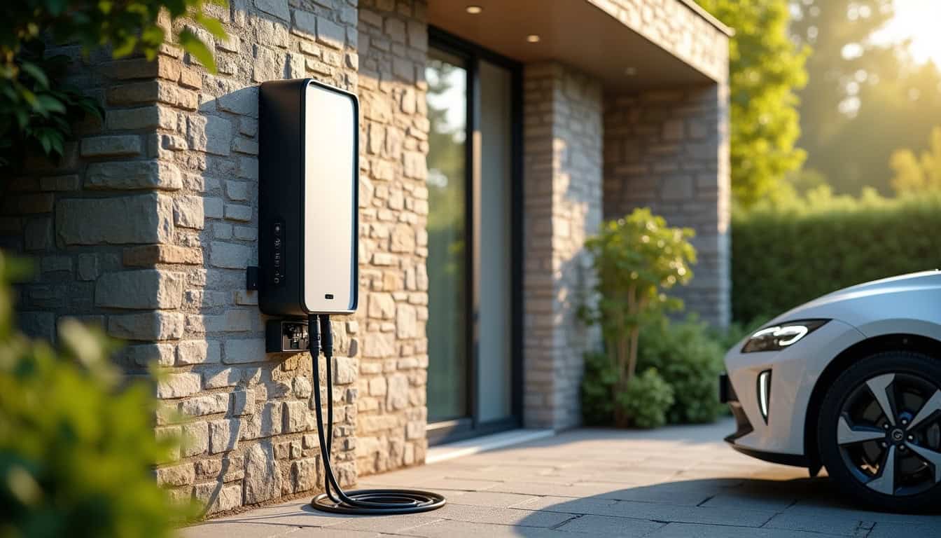 Installation d'une borne de recharge électrique à l'extérieur d'une maison à Meilhan