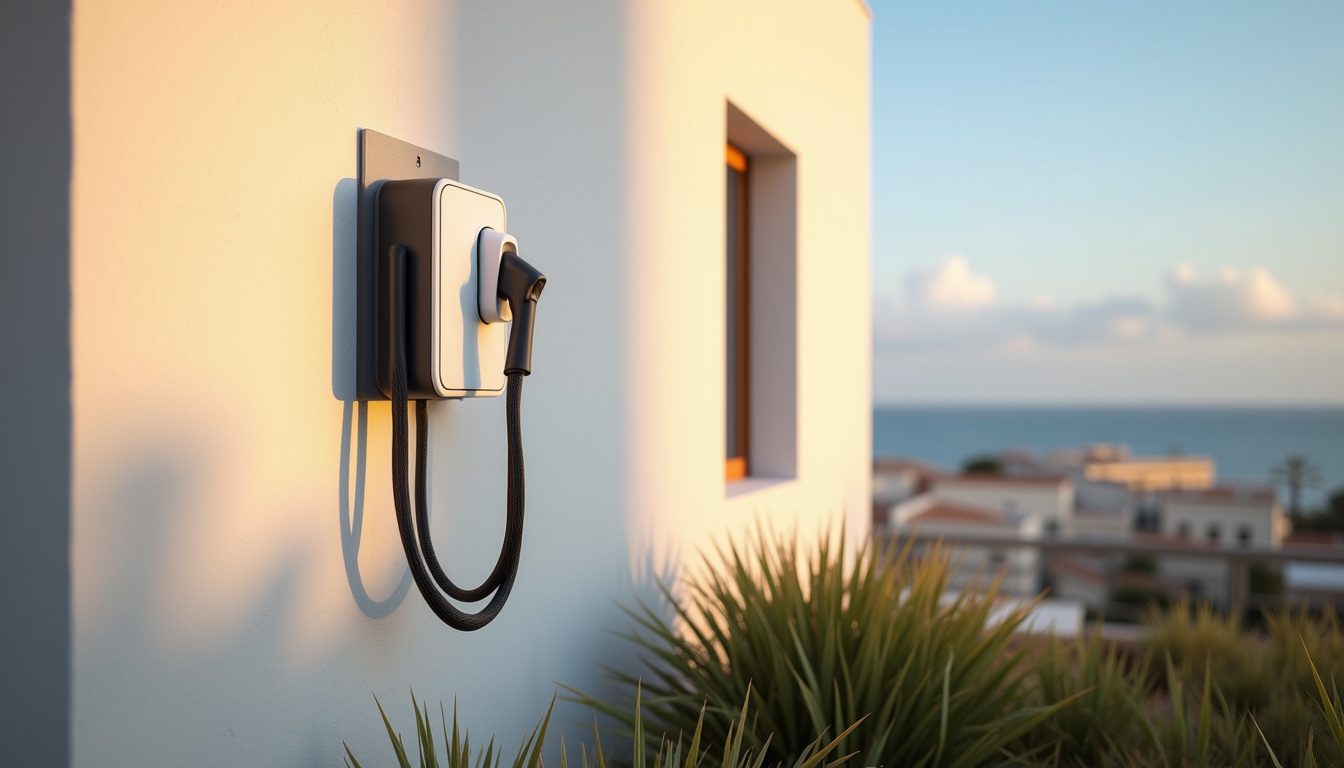 Installation d'une borne de recharge électrique à l'extérieur d'une maison à Plouha