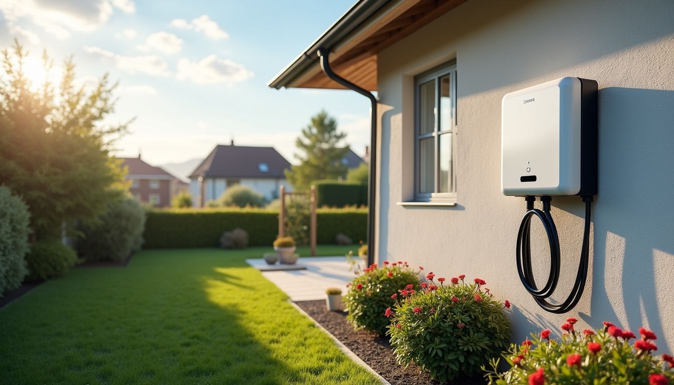 Installation d'une borne de recharge électrique à l'extérieur d'une maison à Pontchâteau