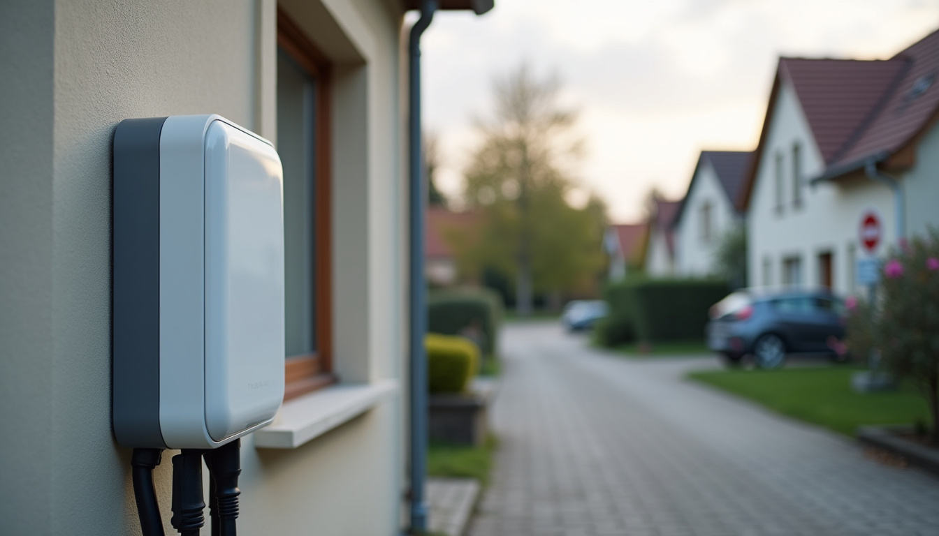 Installation d'une borne de recharge électrique à l'extérieur d'une maison à Rœschwoog