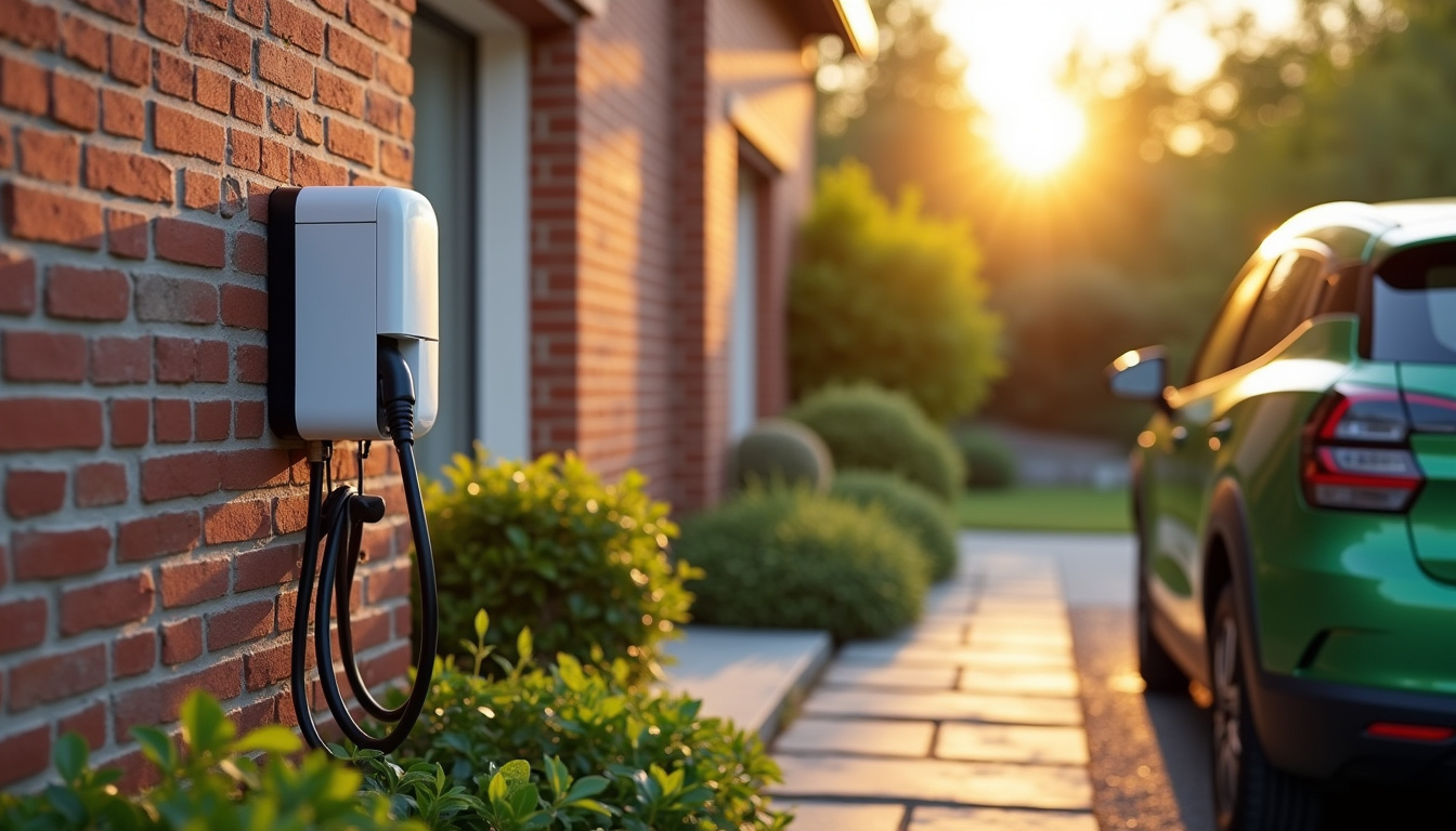 Installation d'une borne de recharge électrique à l'extérieur d'une maison à Saint-Aignan-Grandlieu