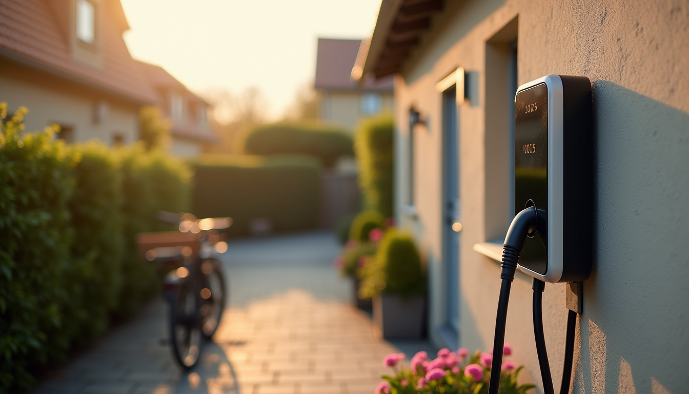 Installation d'une borne de recharge électrique à l'extérieur d'une maison à Servon-sur-Vilaine