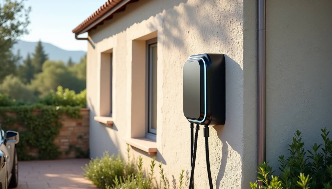 Installation d'une borne de recharge électrique à l'extérieur d'une maison à Vauvert
