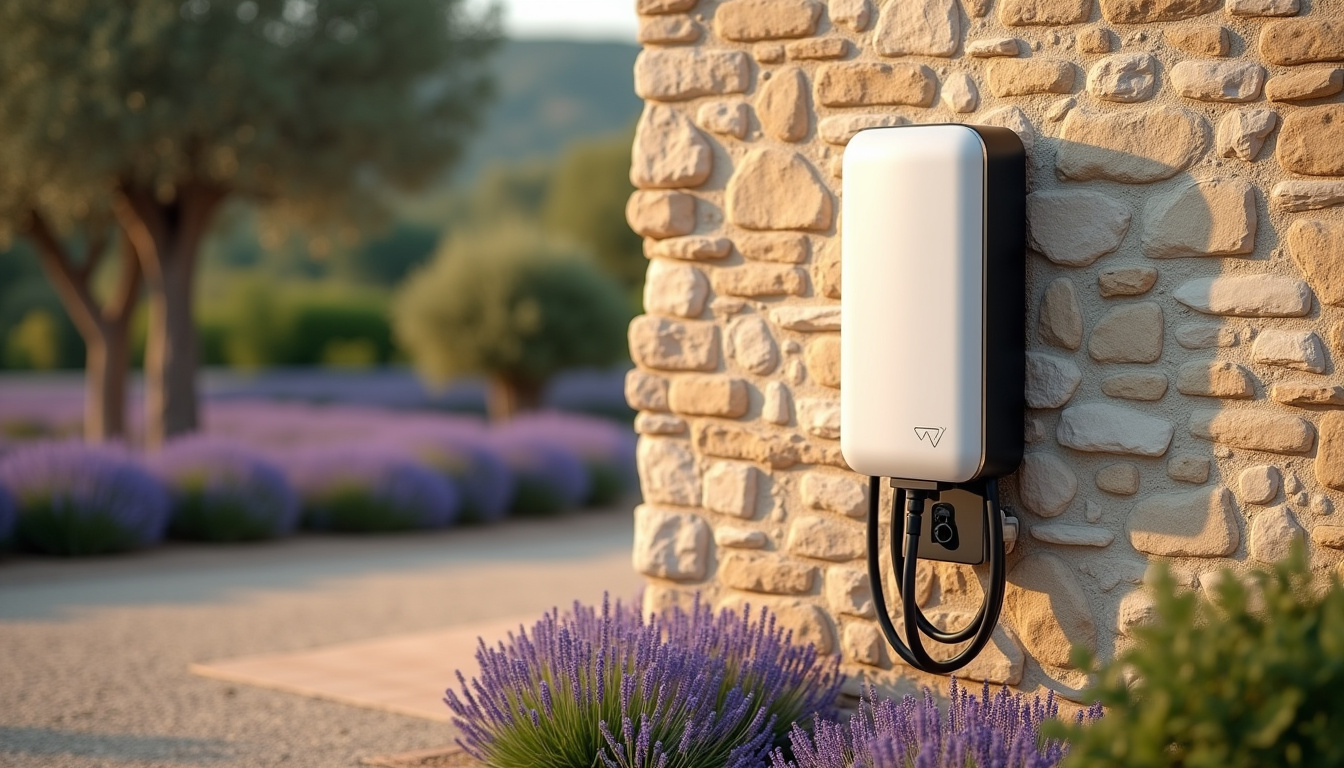 Installation d'une borne de recharge électrique à l'extérieur d'une maison en Drôme