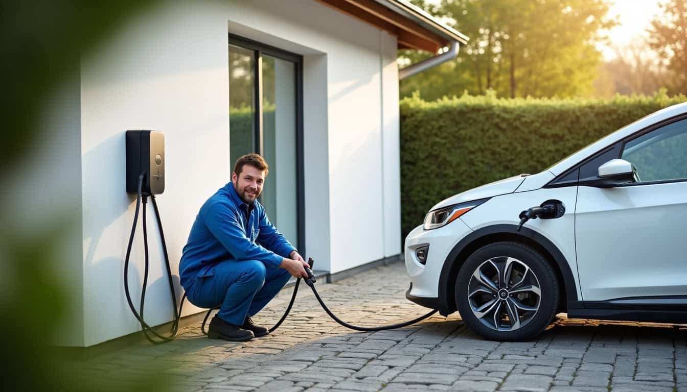 Installation d'une borne de recharge électrique à Saint-Étienne par un professionnel certifié IRVE