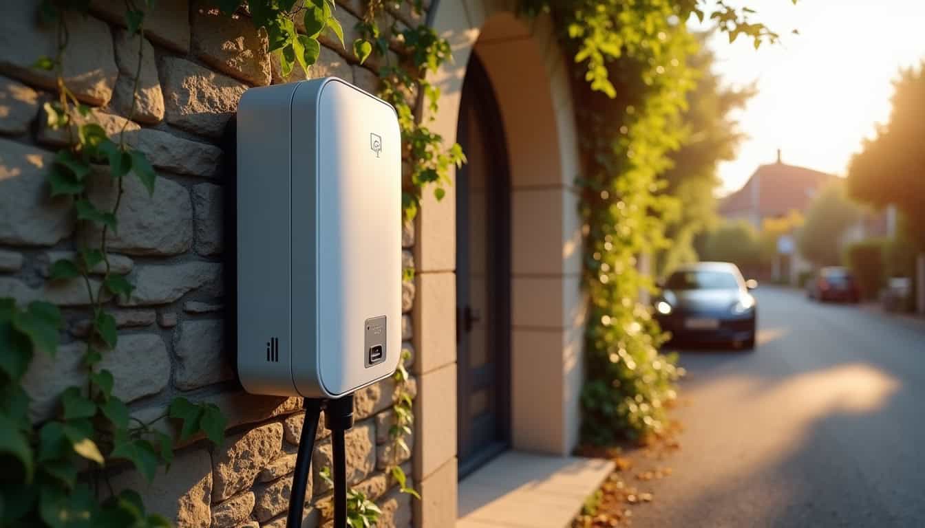 Installation d'une borne de recharge électrique à Saint-Macaire, vue extérieure d'une habitation avec borne murale installée