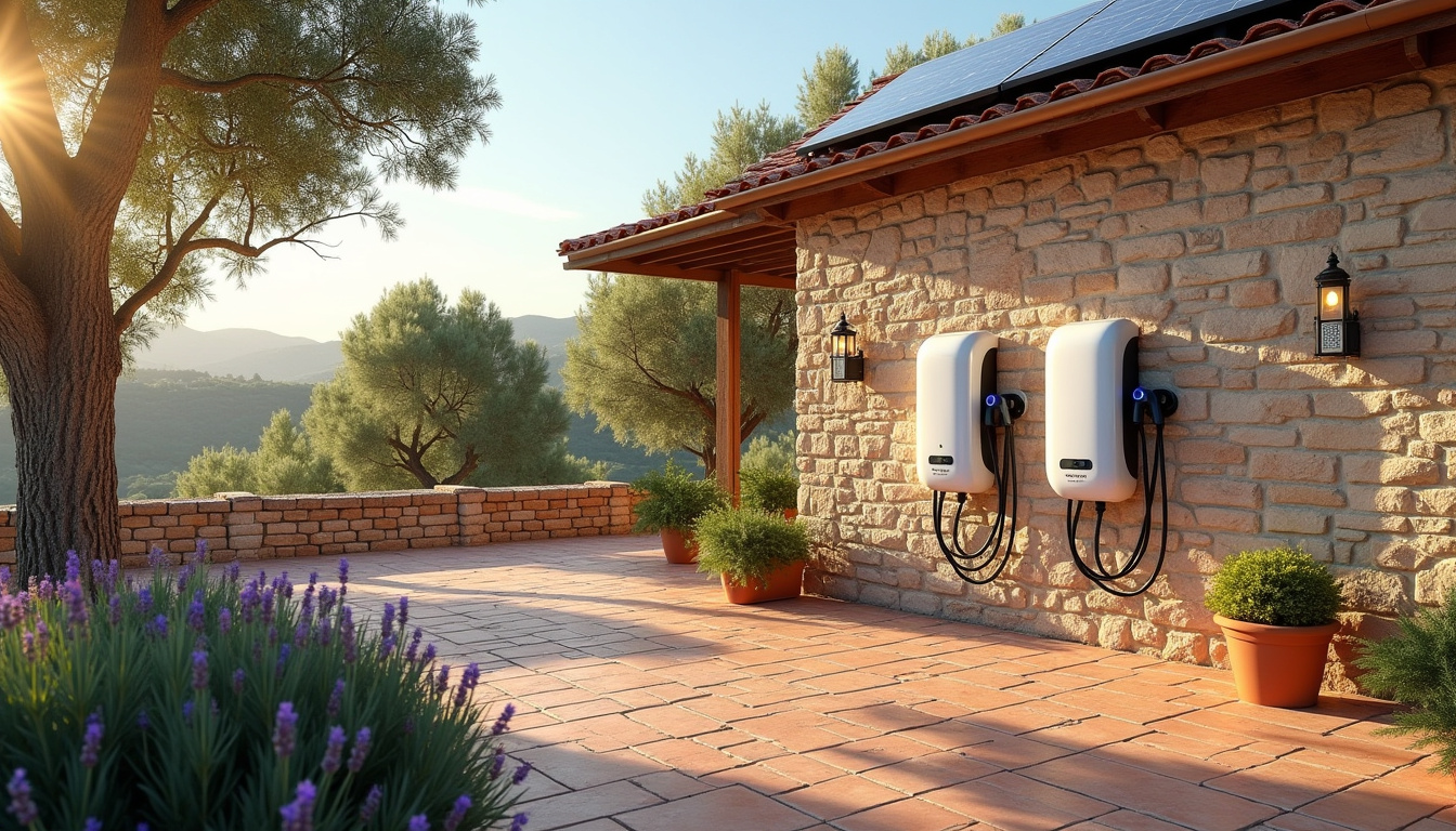 Installation d'une borne de recharge électrique combinée à des panneaux photovoltaïques sur une maison à Saint-Rémy-de-Provence