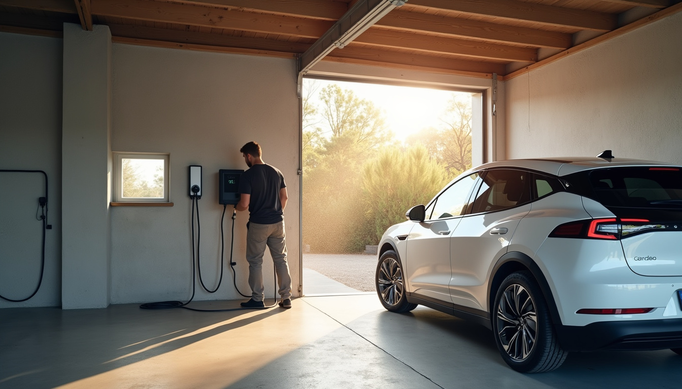 Installation d'une borne de recharge électrique dans un garage à Brécé