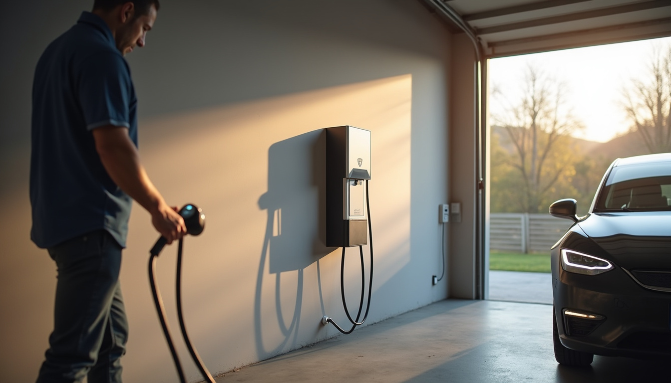 Installation d'une borne de recharge électrique dans un garage à Culoz-Béon