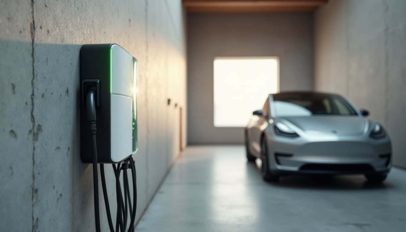 Installation d'une borne de recharge électrique dans un garage résidentiel à Wattrelos