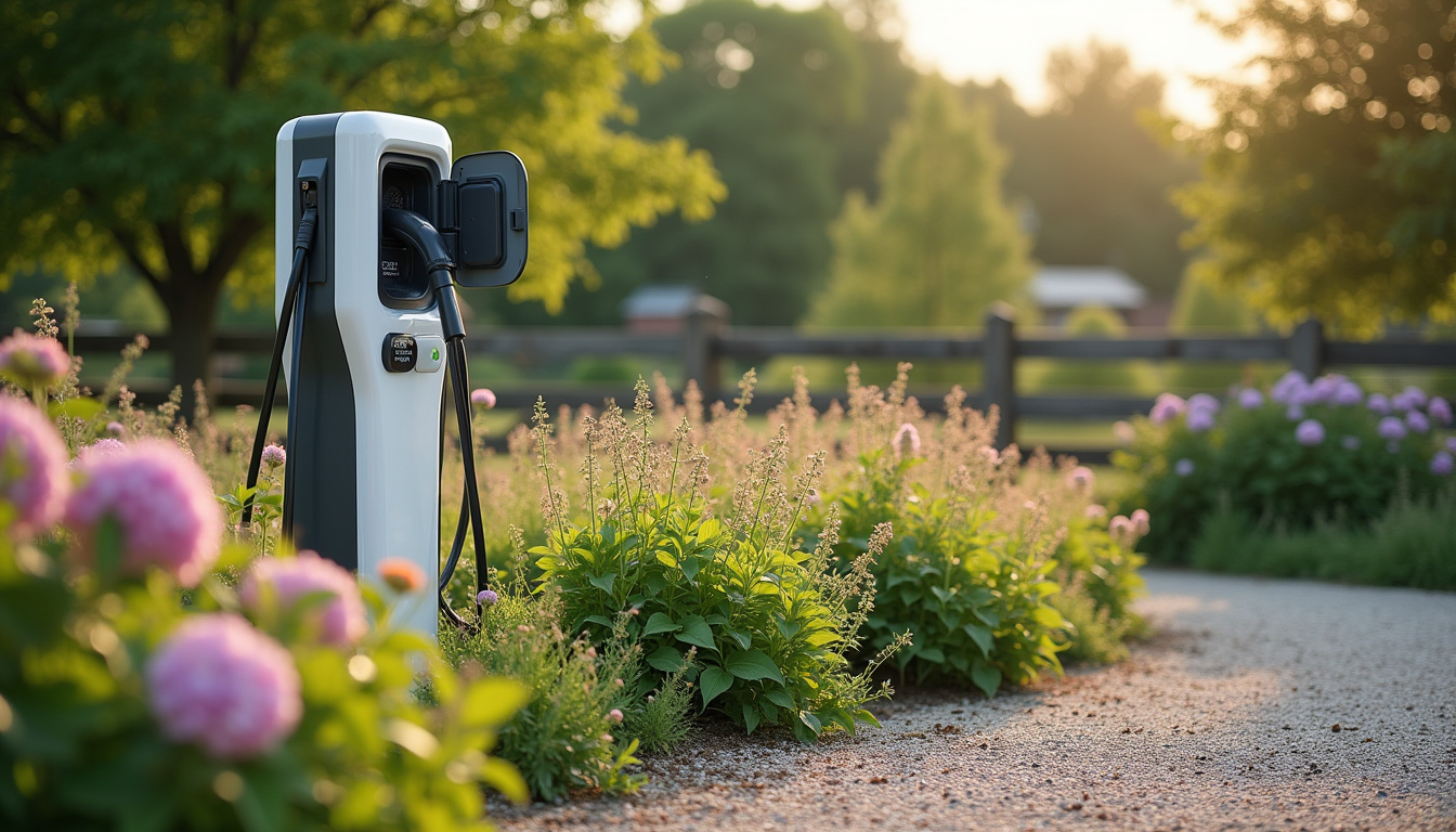 Installation d'une borne de recharge électrique dans un jardin à Chindrieux, en milieu rural