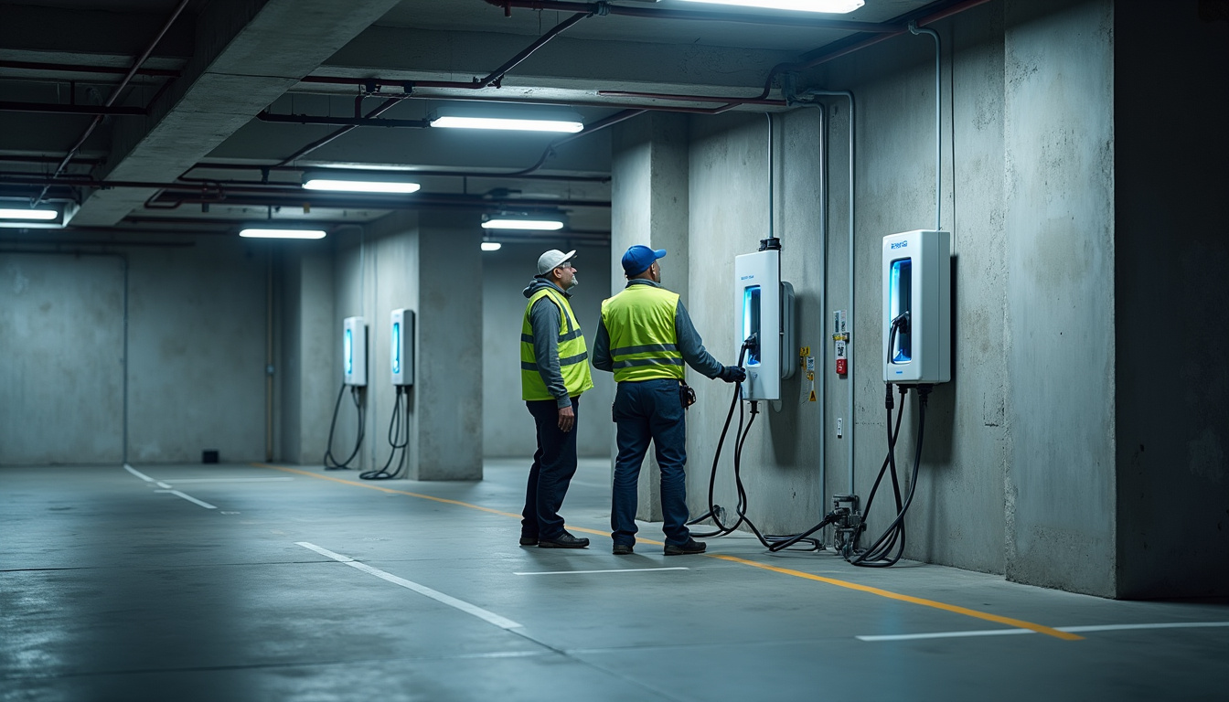 Installation d'une borne de recharge électrique dans un parking de copropriété à Petit-Canal