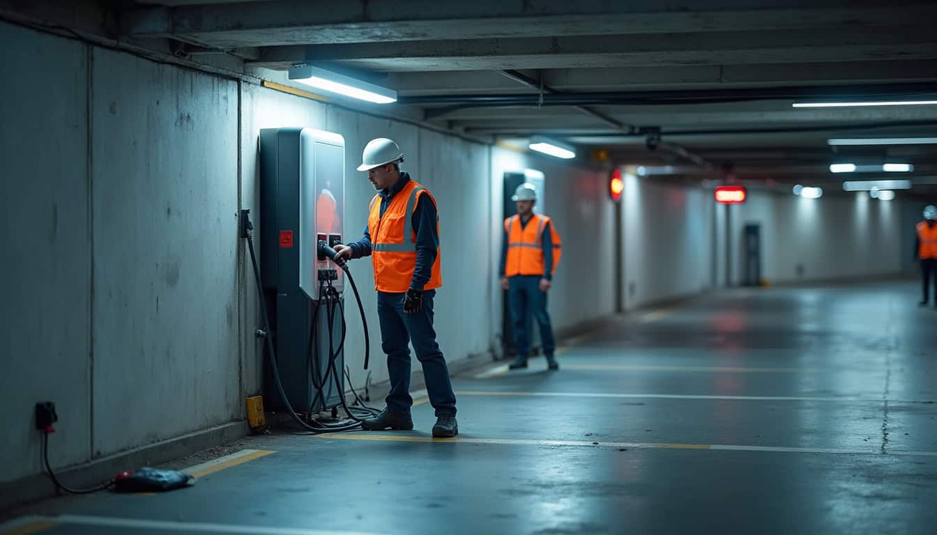 Installation d'une borne de recharge électrique dans un parking de copropriété à Pouligny-Saint-Pierre