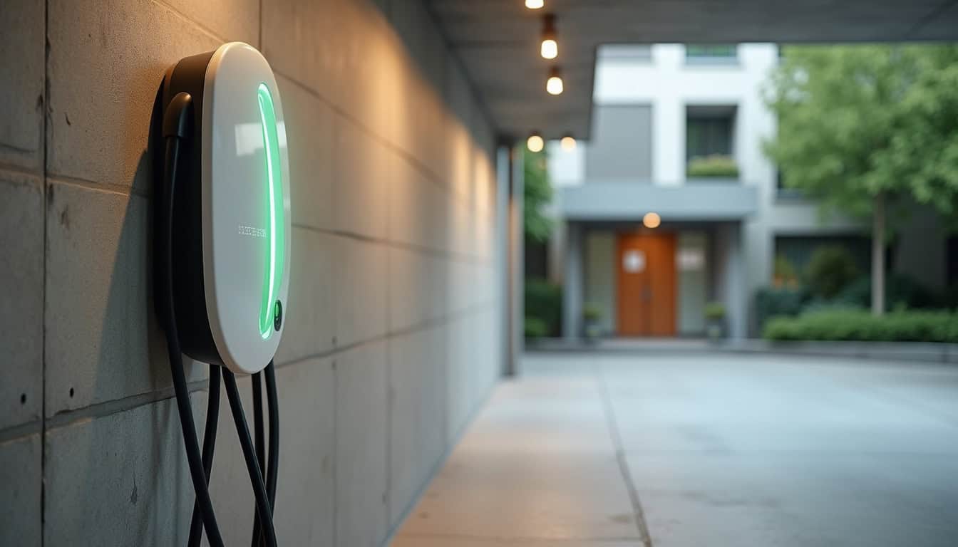 Installation d'une borne de recharge électrique dans un parking de copropriété à Torcé