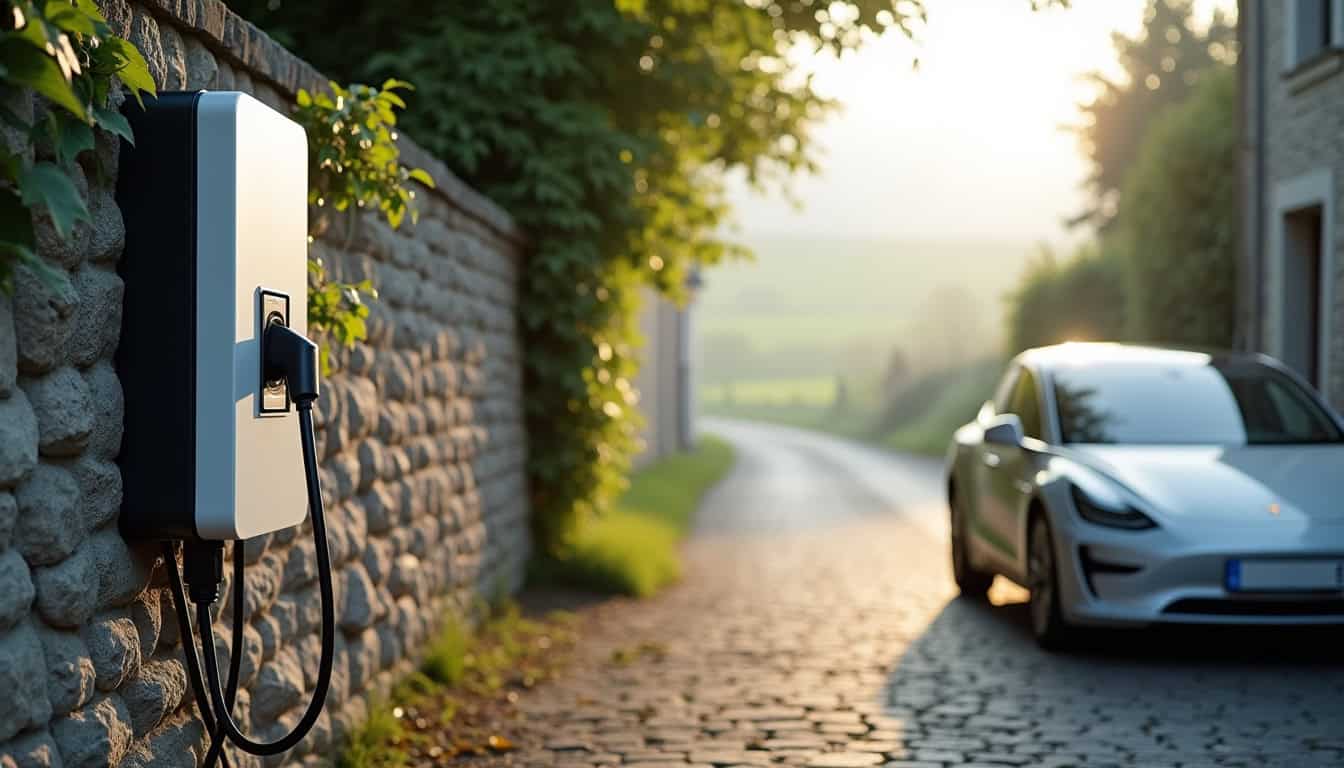 Installation d'une borne de recharge électrique dans une rue de Dargnies