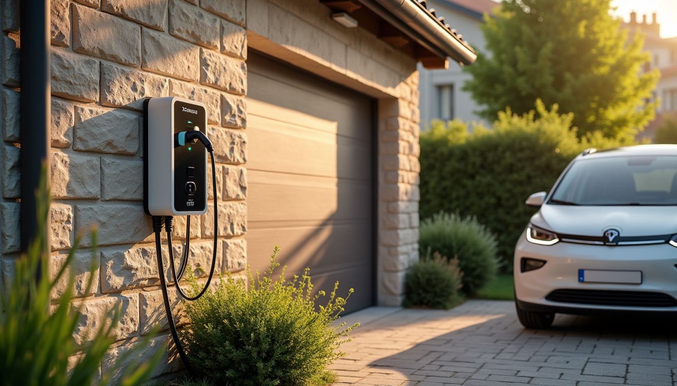 Installation d'une borne de recharge électrique devant un garage individuel à Gagnac-sur-garonne