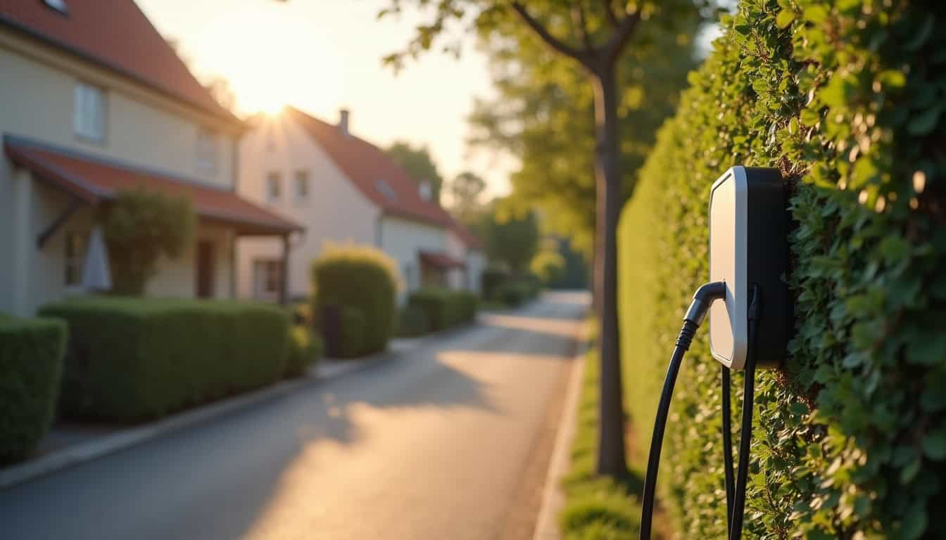 Installation d'une borne de recharge électrique devant un pavillon à La Chapelle-la-Reine