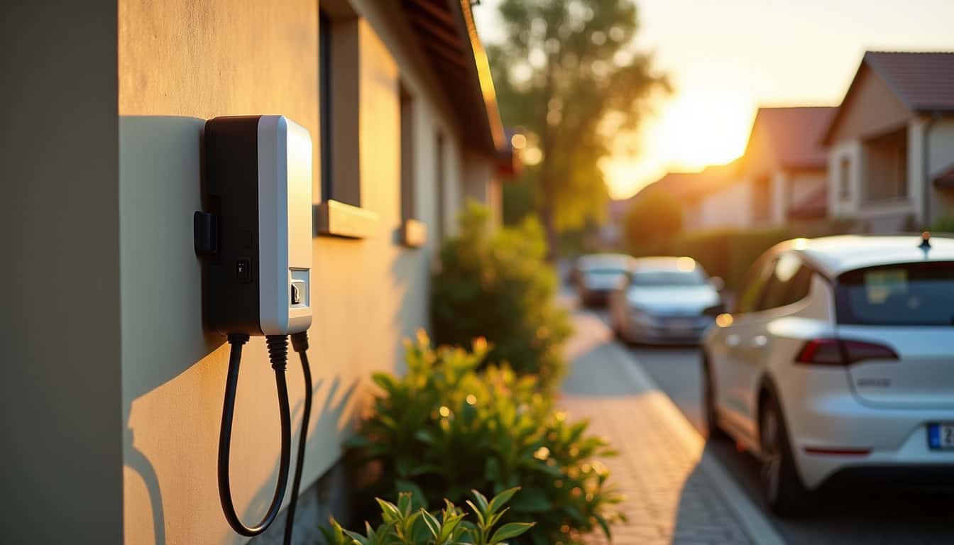 Installation d'une borne de recharge électrique devant un pavillon à Plaisance-du-Touch