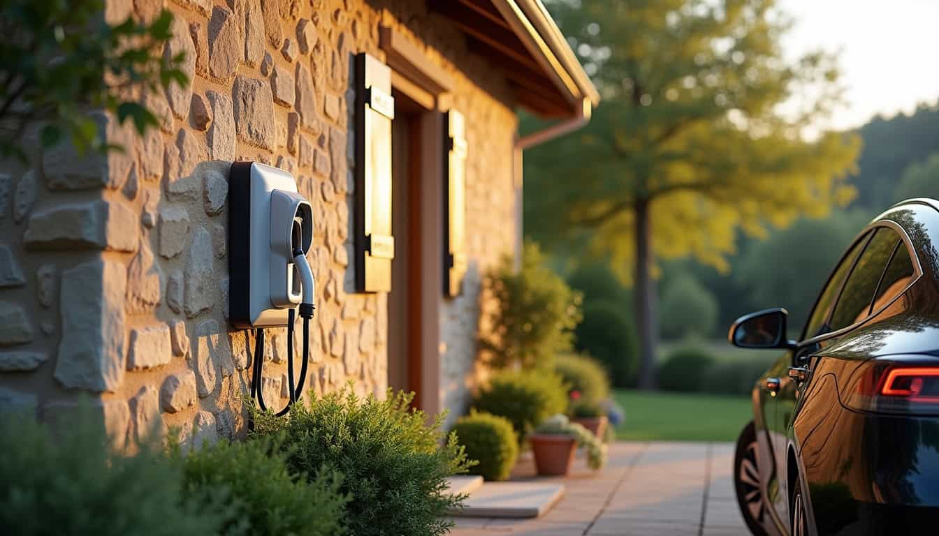 Installation d'une borne de recharge électrique devant une maison à Banassac-Canilhac