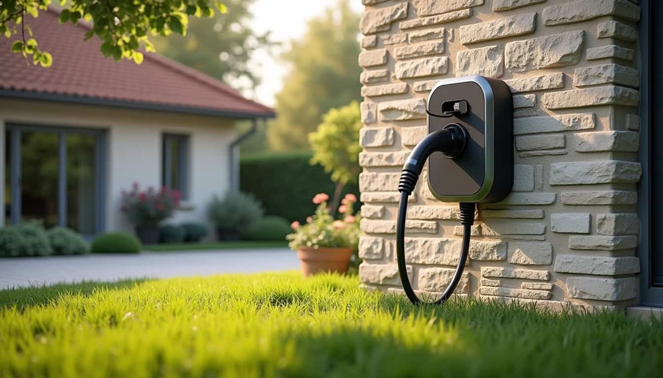 Installation d'une borne de recharge électrique devant une maison à Civaux
