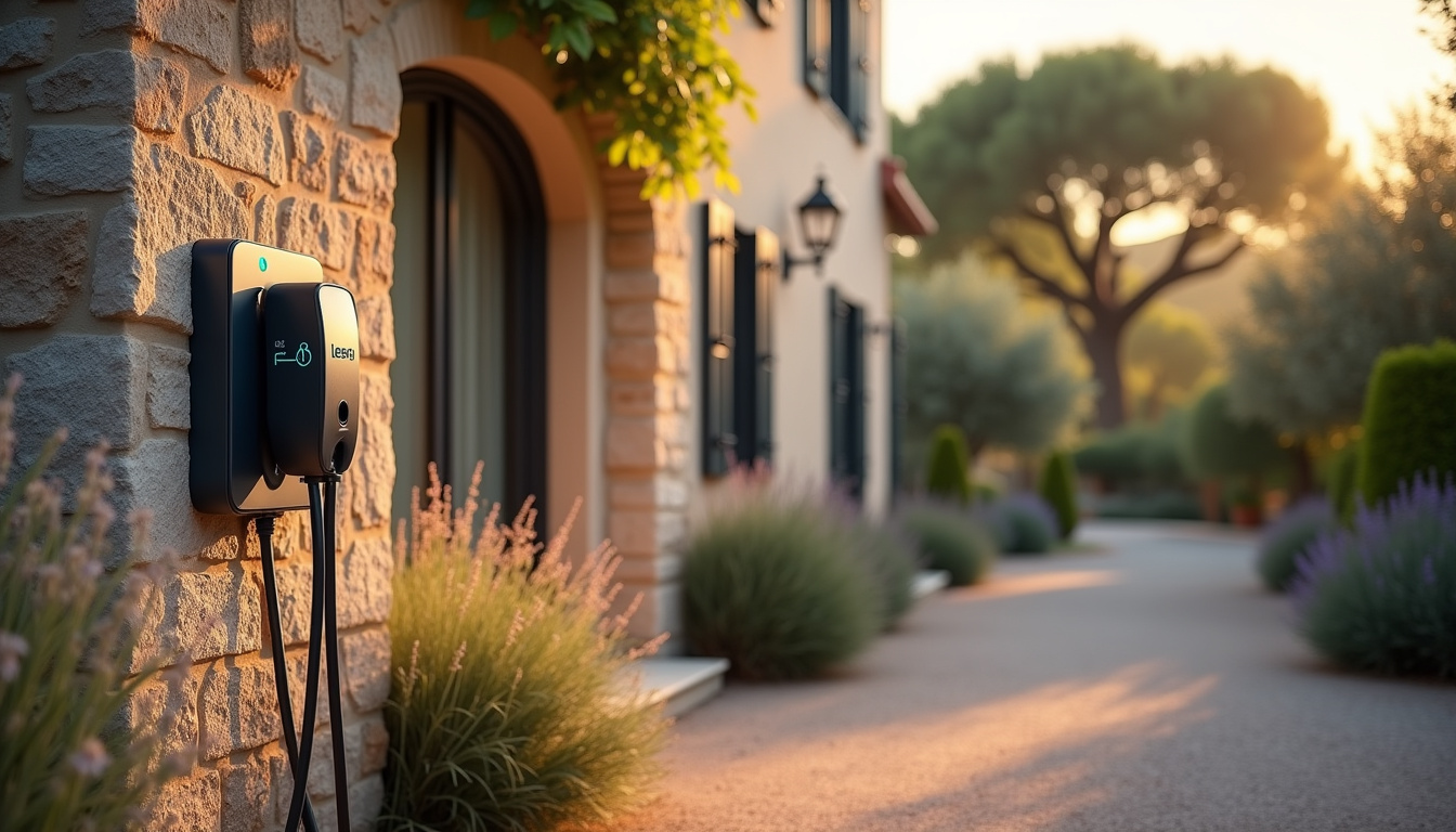Installation d'une borne de recharge électrique devant une maison à Générac