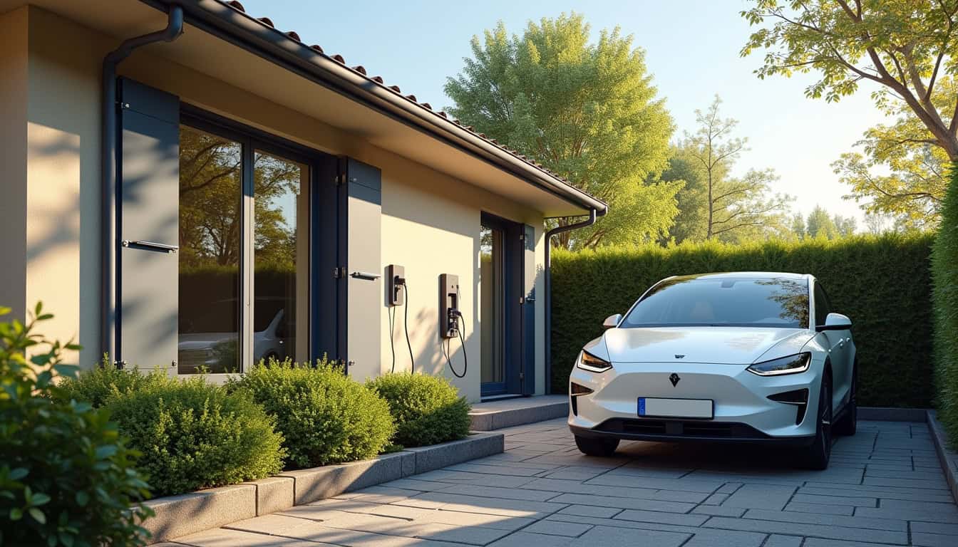 Installation d'une borne de recharge électrique devant une maison à Looberghe