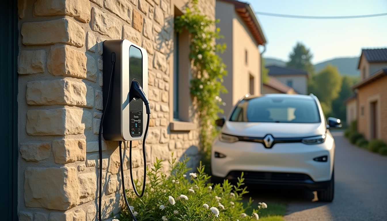 Installation d'une borne de recharge électrique devant une maison à Mareuil-sur-Cher