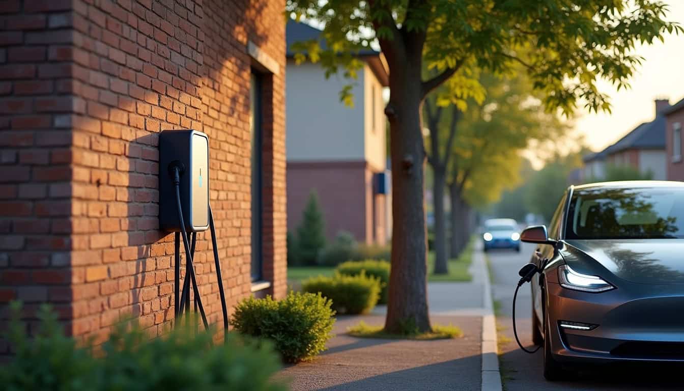 Installation d'une borne de recharge électrique devant une maison à Montdidier