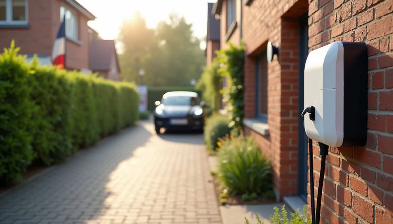 Installation d'une borne de recharge électrique devant une maison à Morsbach