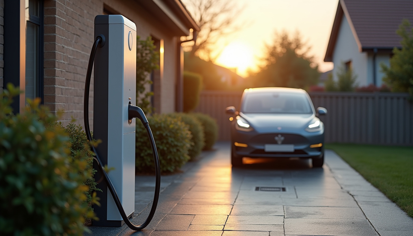 Installation d'une borne de recharge électrique devant une maison à Recy